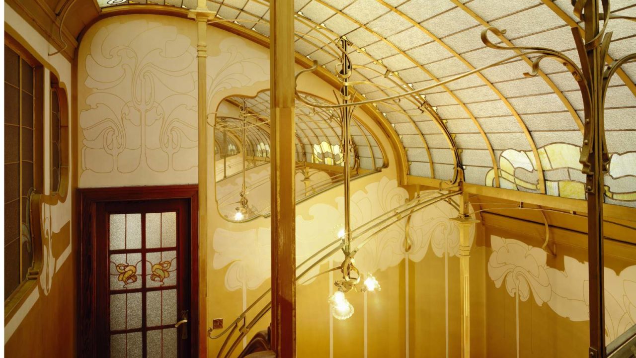 Escaleras y vidrieras del ‘Horta Museum’. © Paul Louis. Archives of the Horta Museum