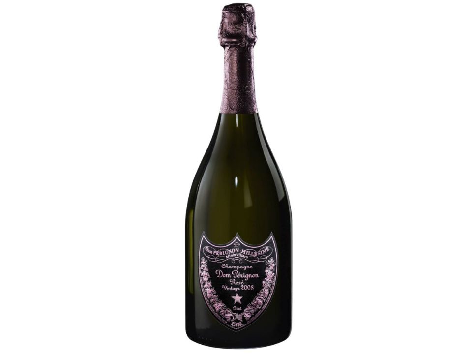 Imagen silueteada de la botella de Dom Pérignon rosé vintage 2008