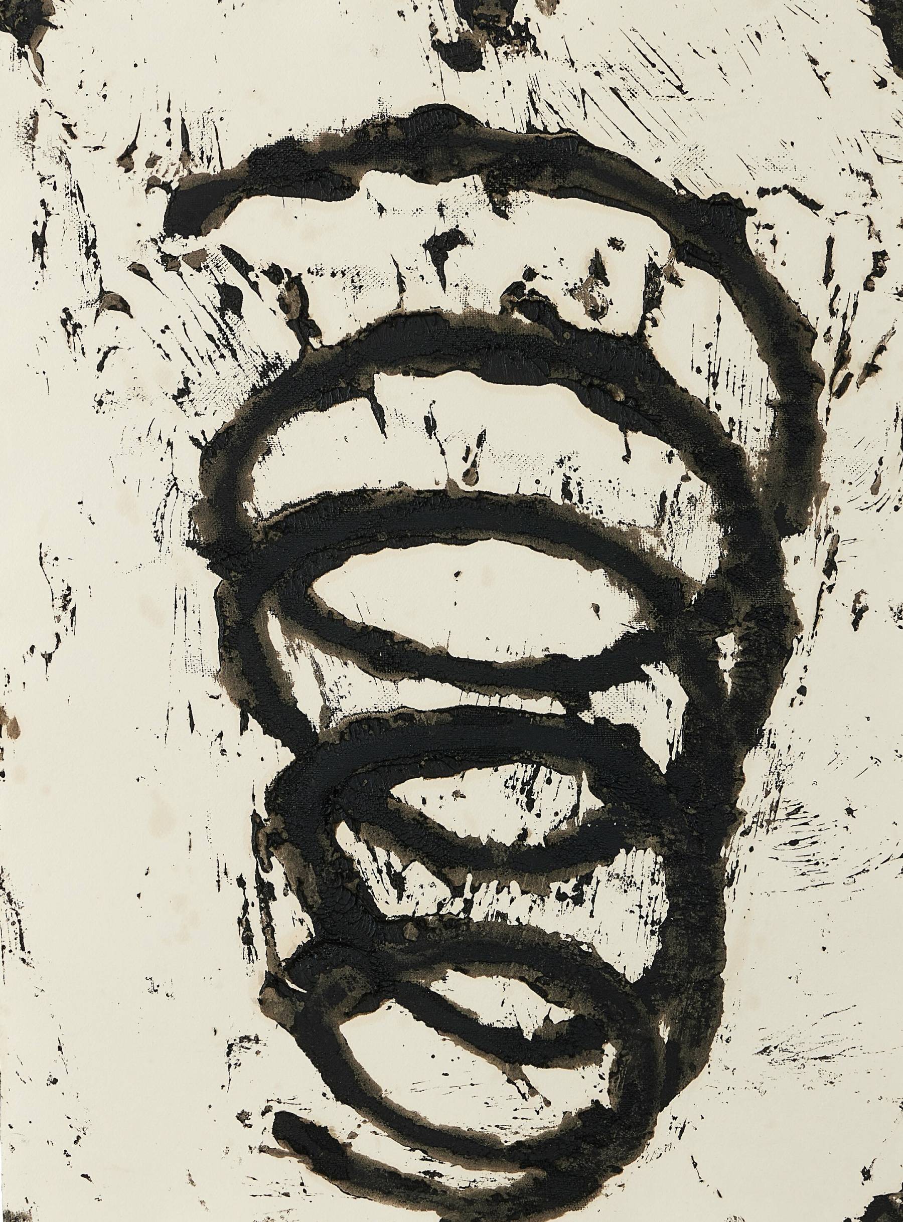 'Rotation #9' por Richard Serra (2011). Pintura en barra sobre papel hecho a mano - 
