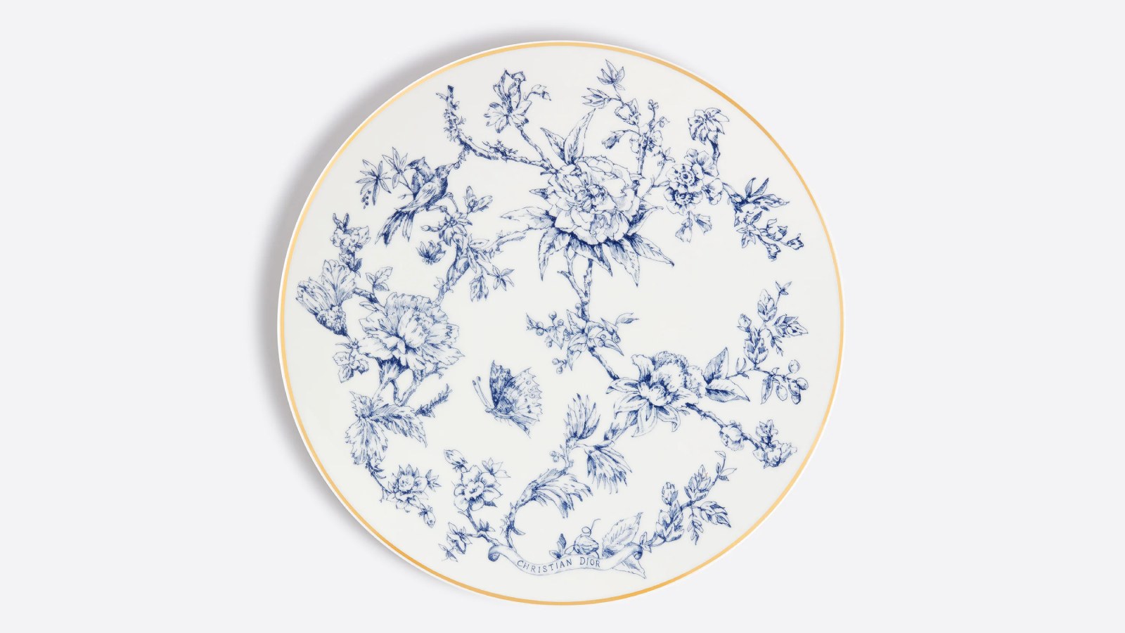 Plato llano de Dior ('Jardin y Rêve d'Infini en azul'). Precio: 150 euros. 
 - imagen 1