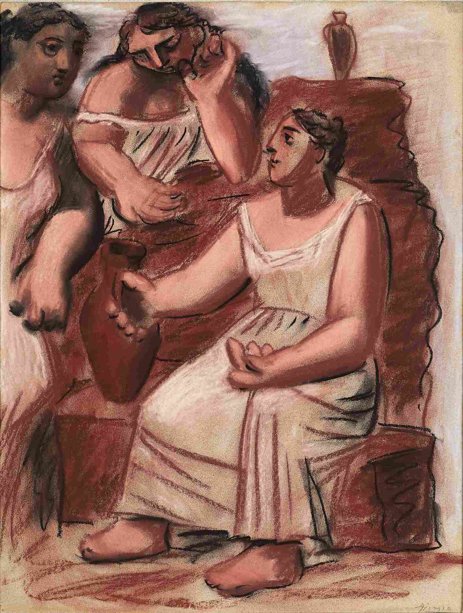 Pablo Picasso.
Tres mujeres en la fuente, 1921.
Pastel sobre papel adherido a lienzo, 66 x 51 cm. Colección privada, cortesía Tobias Mueller Modern Art, Zúrich. - imagen 2