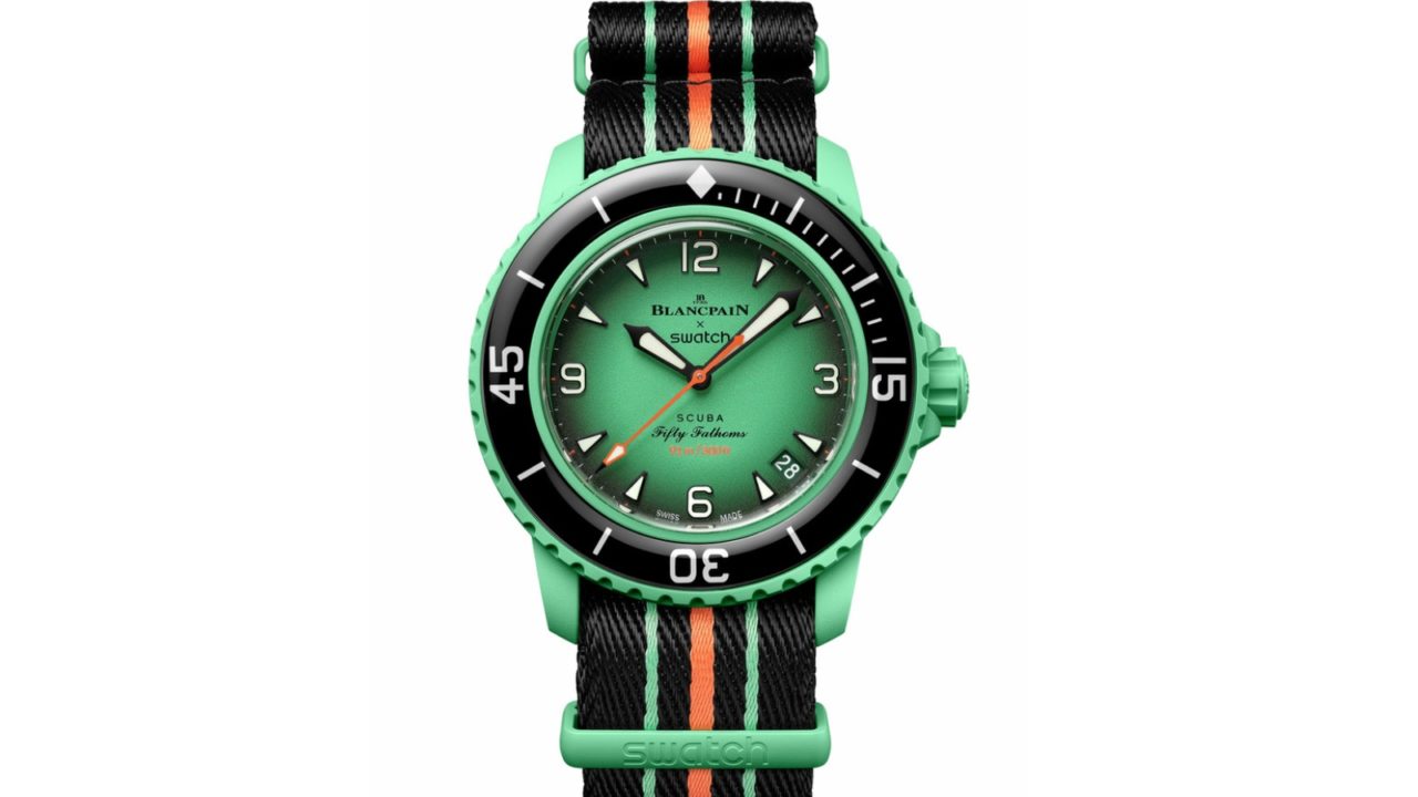 Swatch x Blancpain Fifty Fathoms Indian Ocean de color verded